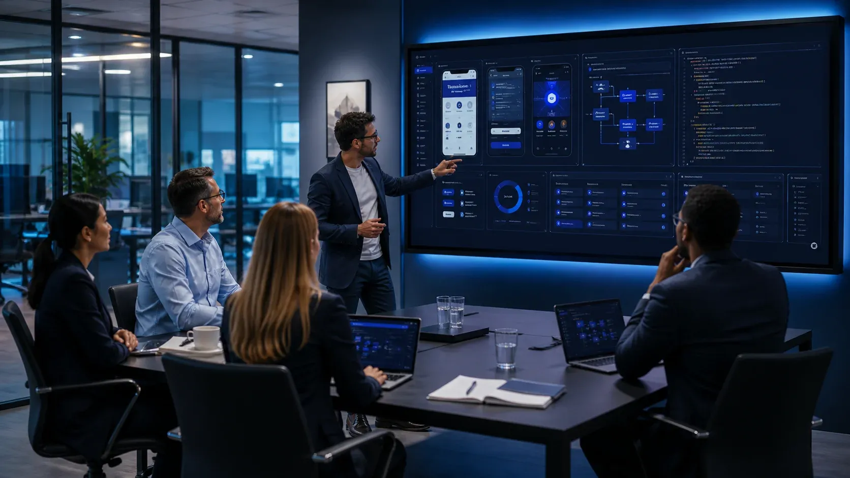 Equipo de Hemia en sesión de estrategia tecnológica